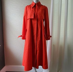 Vintage Fleet Street Red Long Flowy Trench Coat